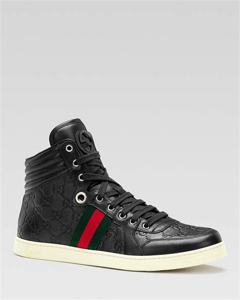 mens gucci hightops 10.5|gucci leather high top sneaker.